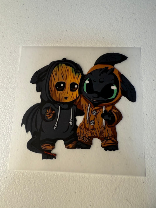 Baby Groot and Toothless