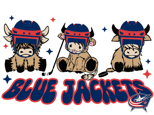 Blue jackets cow